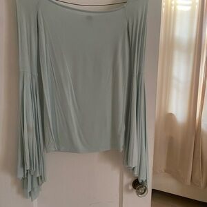 Free people bell sleeve aqua top